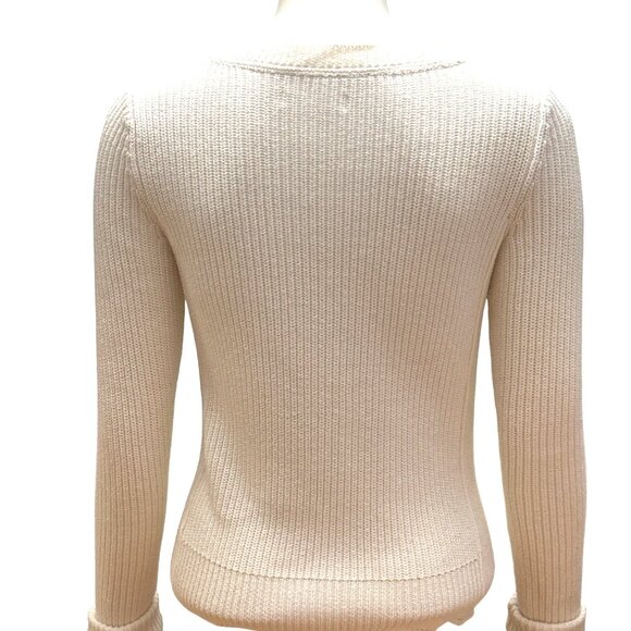 Aeropostale Cream Colored Beige Knit Cardigan Long Sleeve Sweater Size Small Pet - Picture 3 of 11